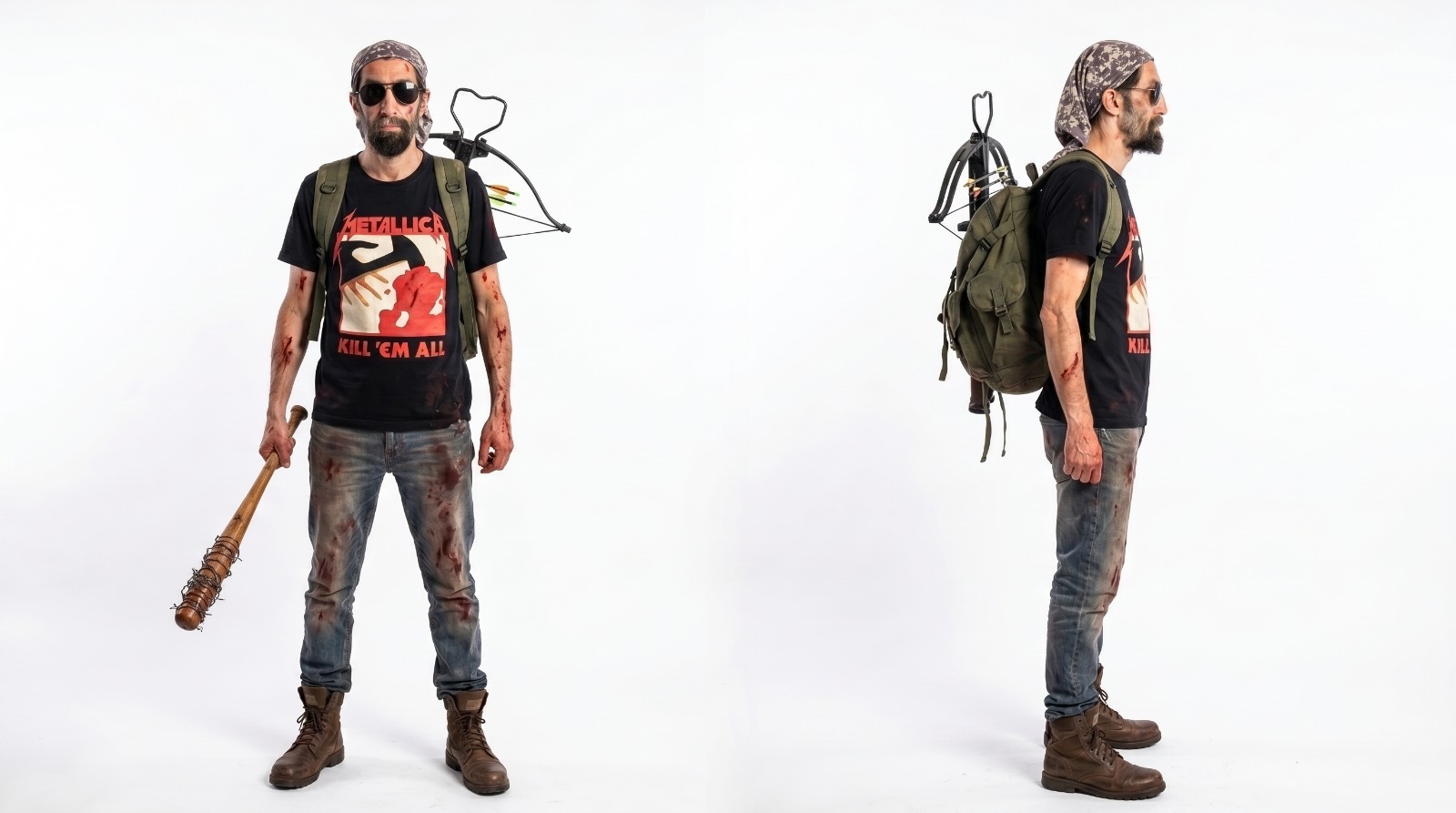 Hoja de referencia avatar superviviente masculino con ballesta — Dos Players